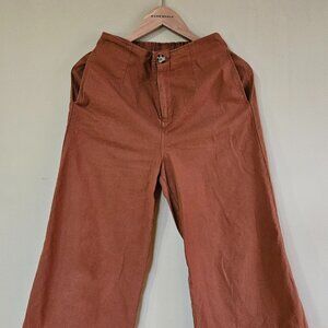 Good Luck Gem - Linen Wide Leg Cropped Pants Women's Size Small
